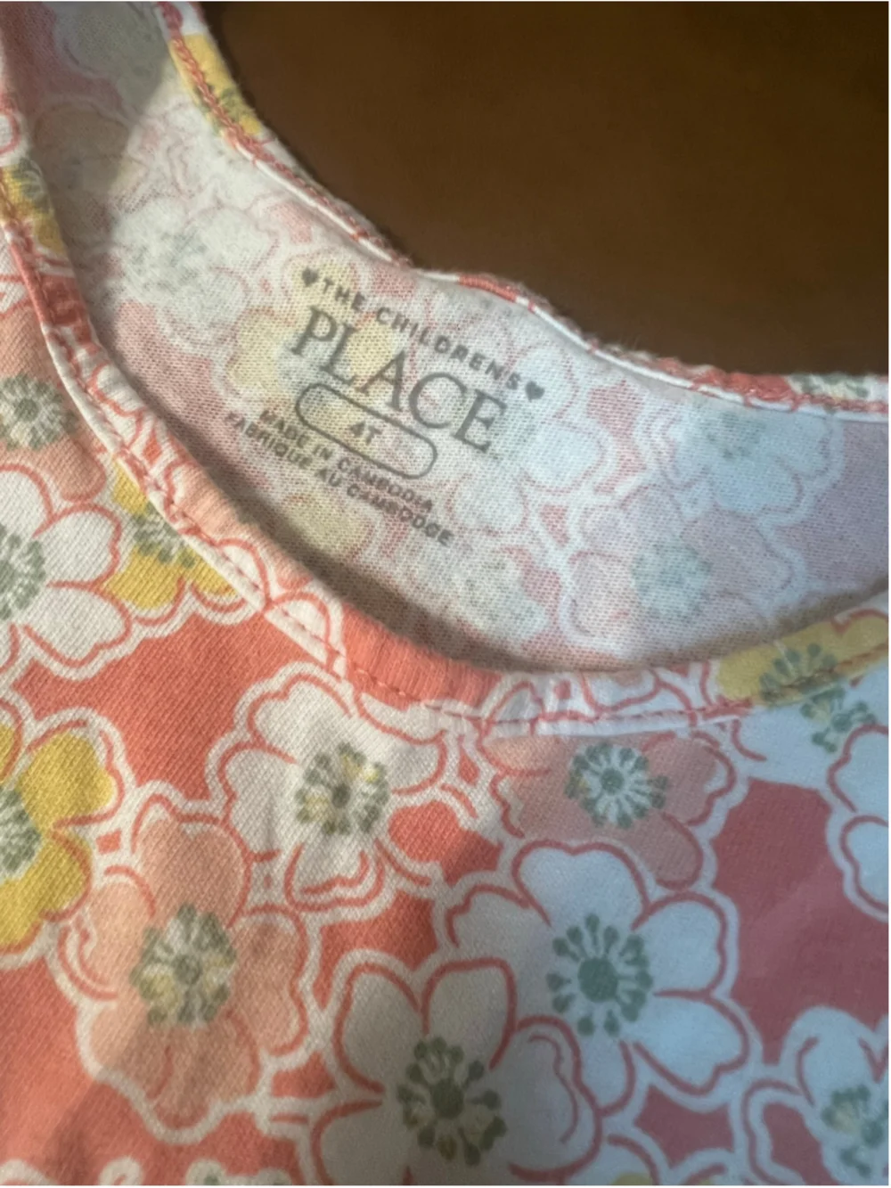 Girls The Children's Place Floral Tank Top Size 4T White Pink